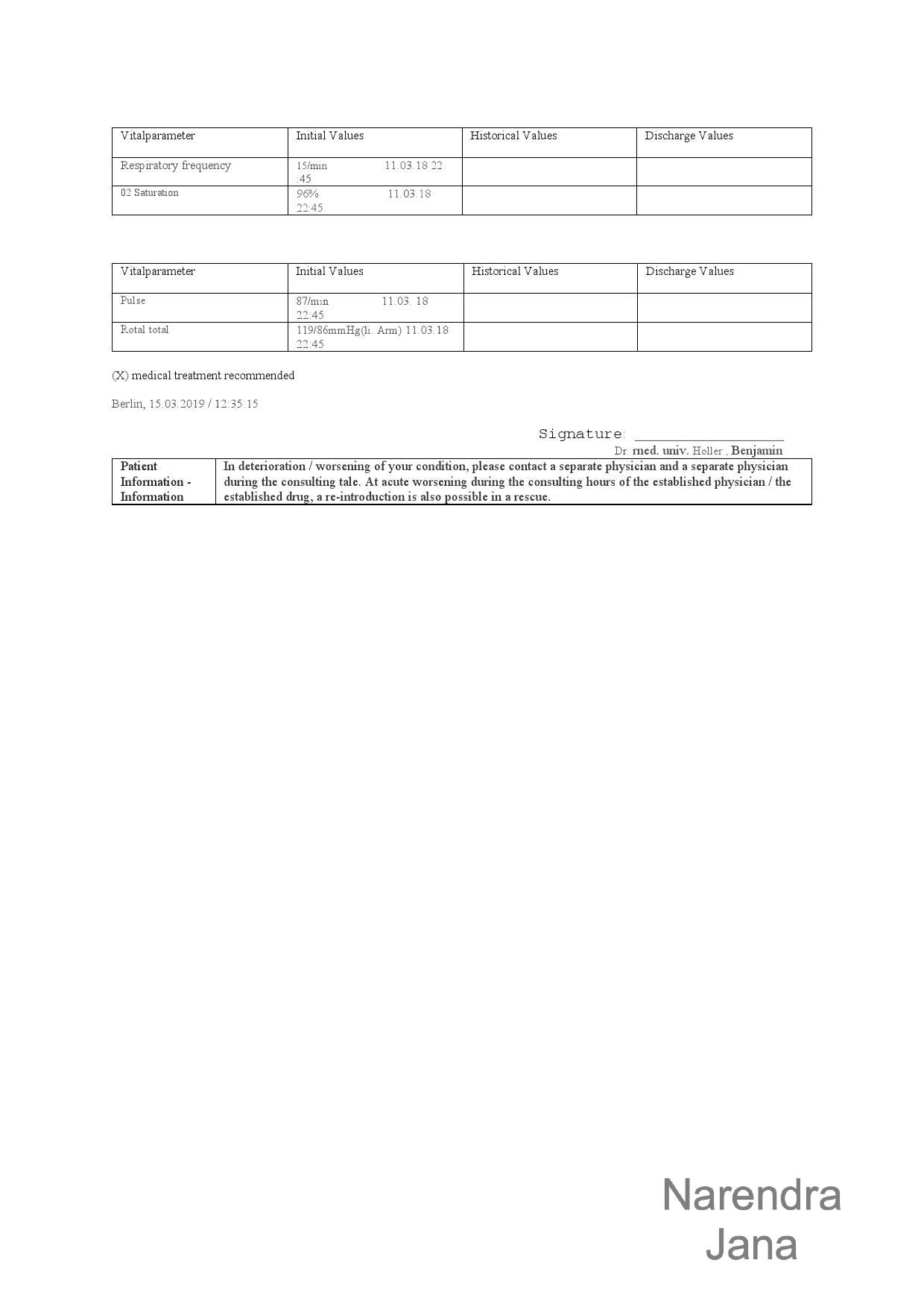 Falsified Discharge Summary