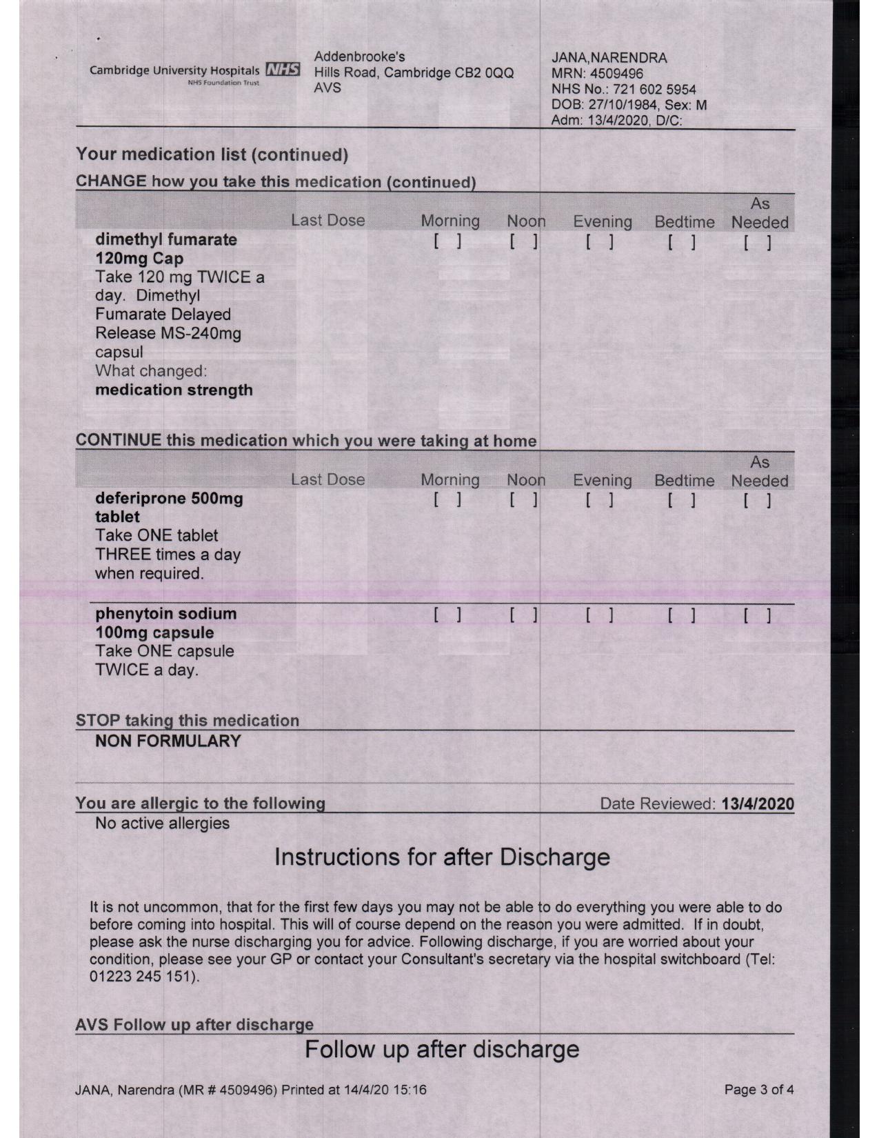 Falsified Discharge Summary