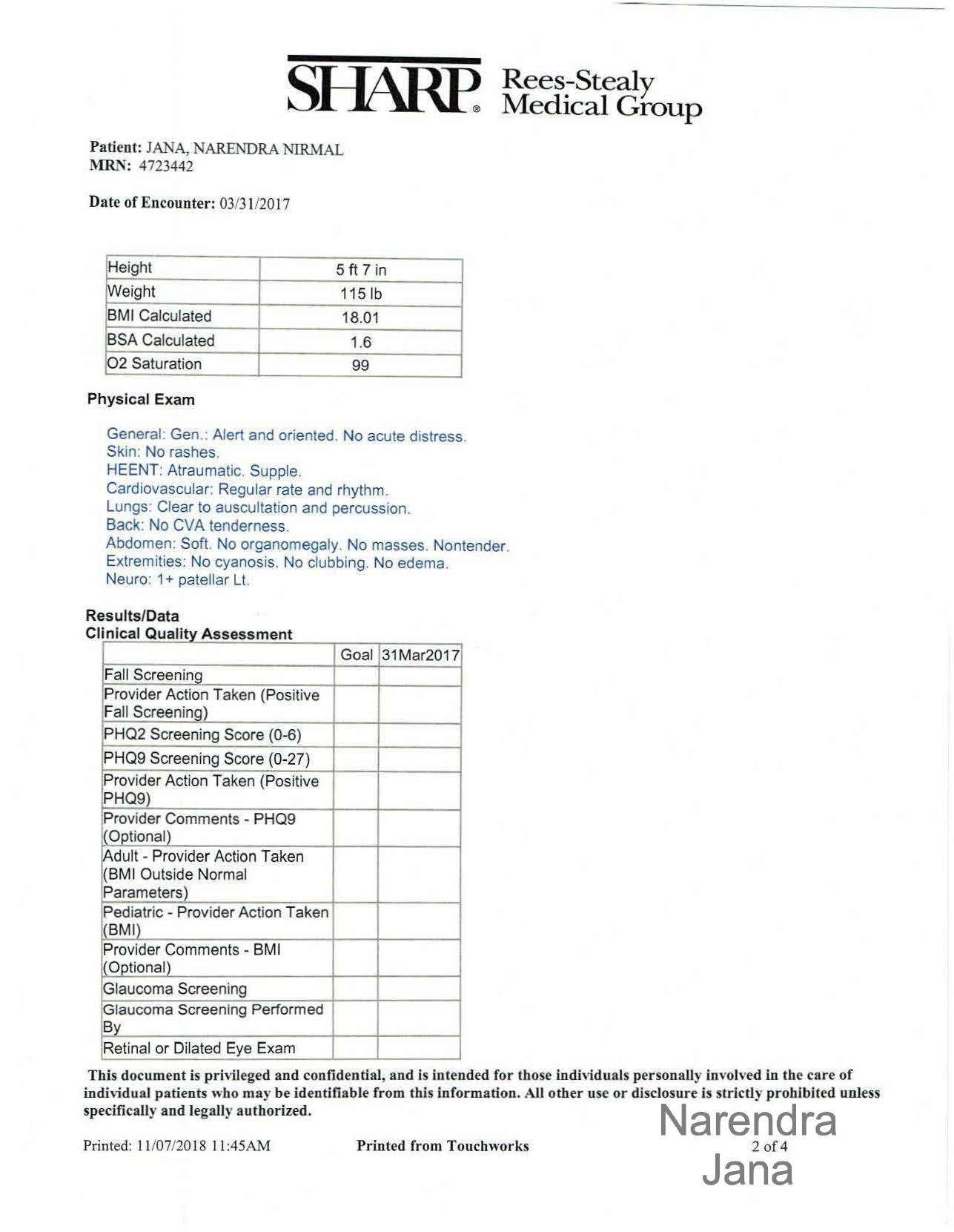 Falsified Discharge Summary