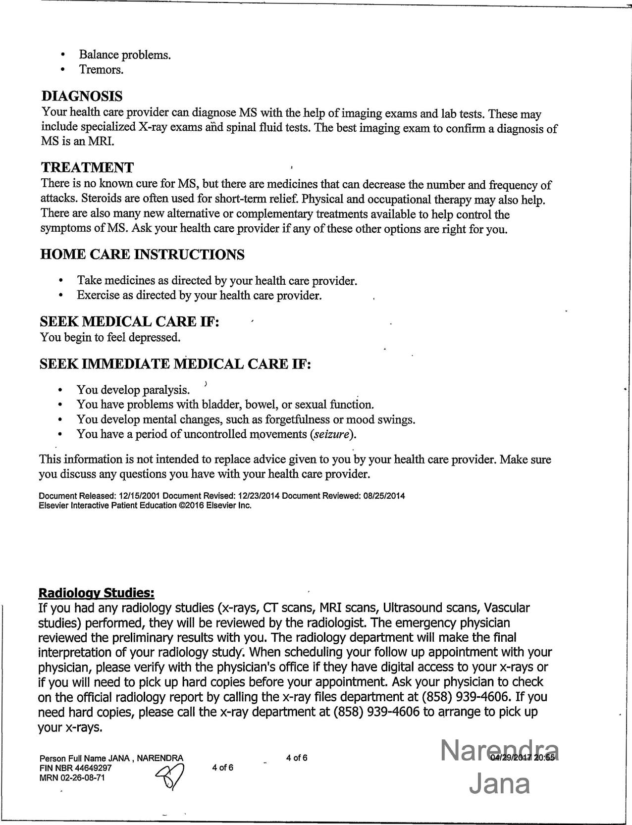 Falsified Discharge Summary