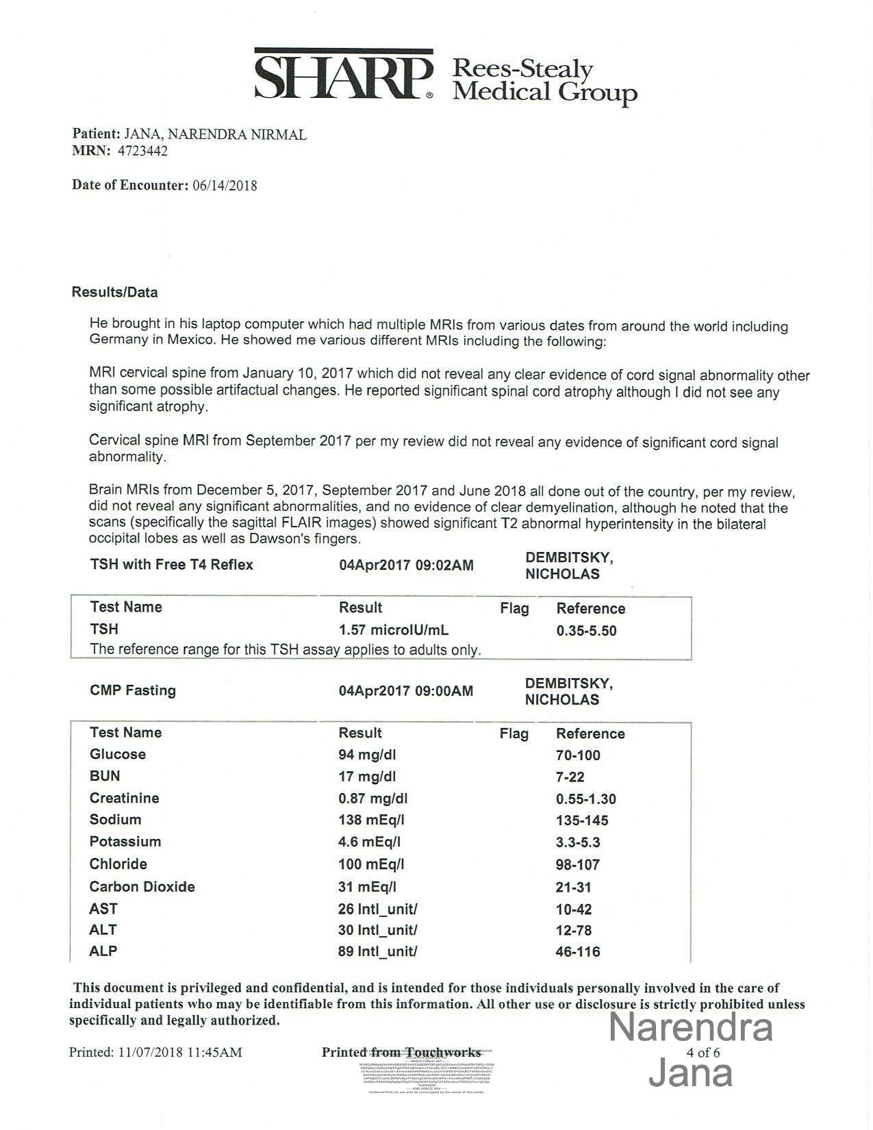 Falsified Discharge Summary