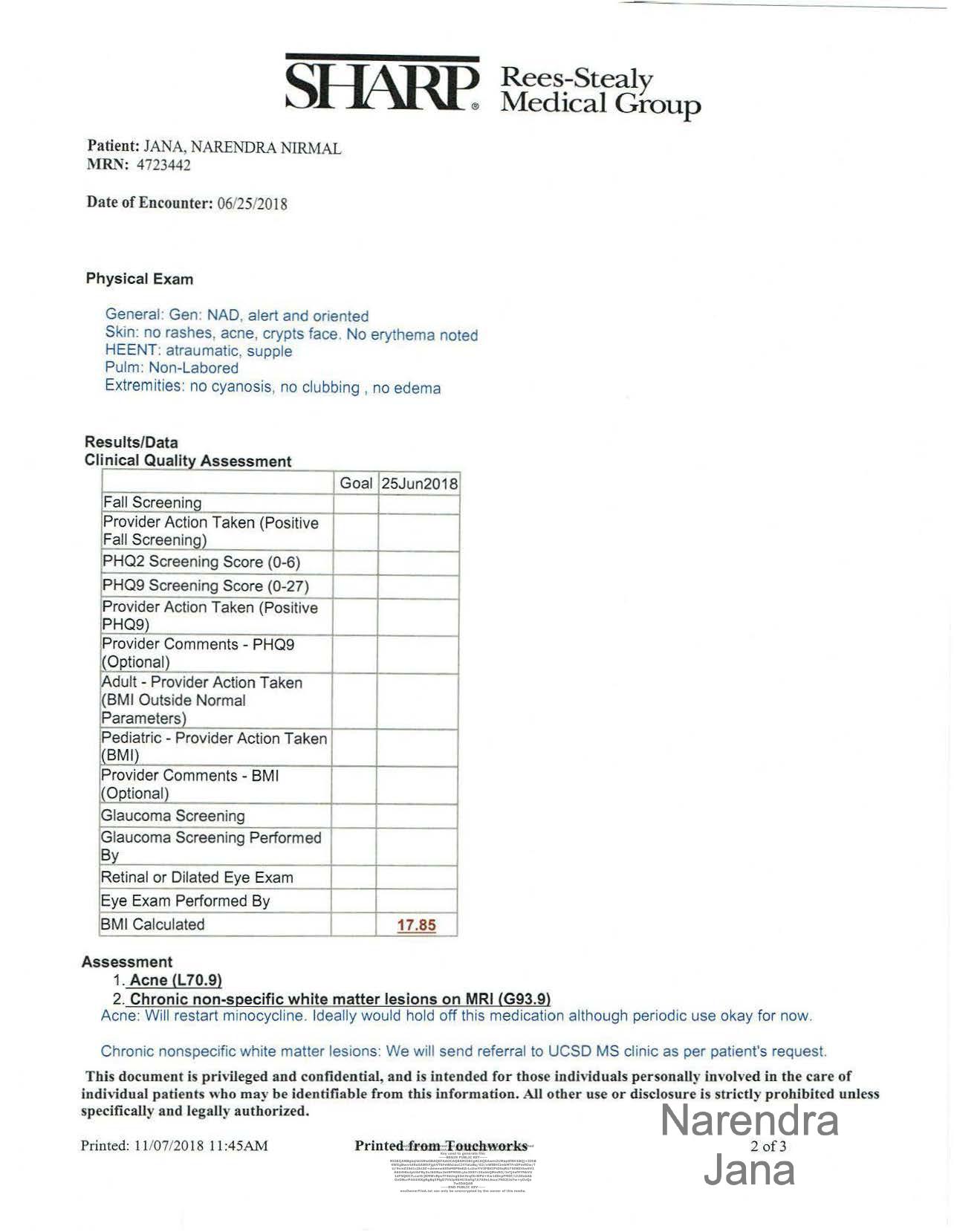 Falsified Discharge Summary