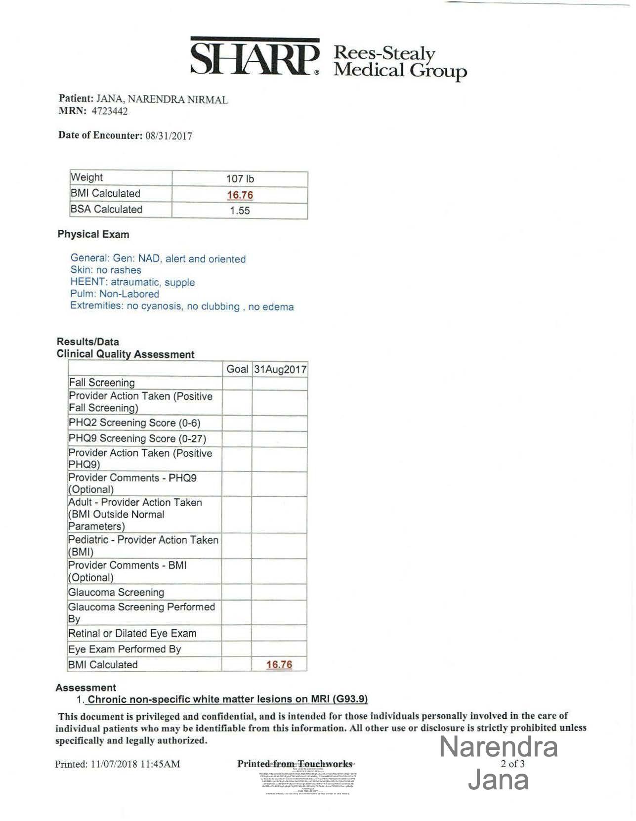 Falsified Discharge Summary