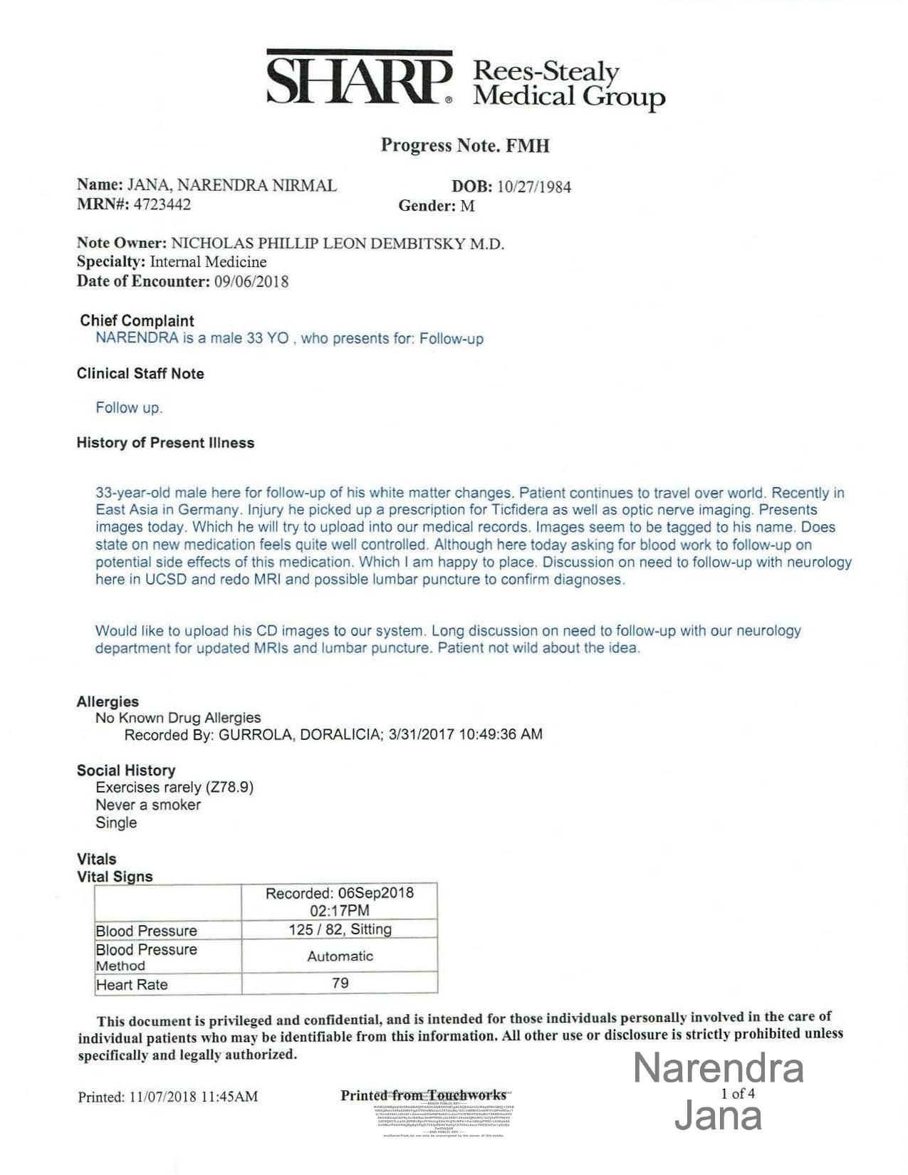 Falsified Discharge Summary