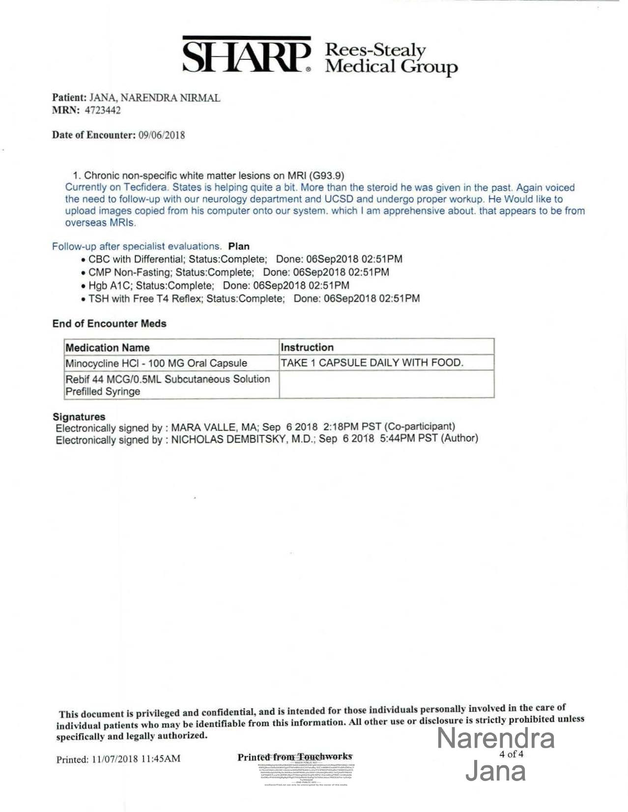 Falsified Discharge Summary