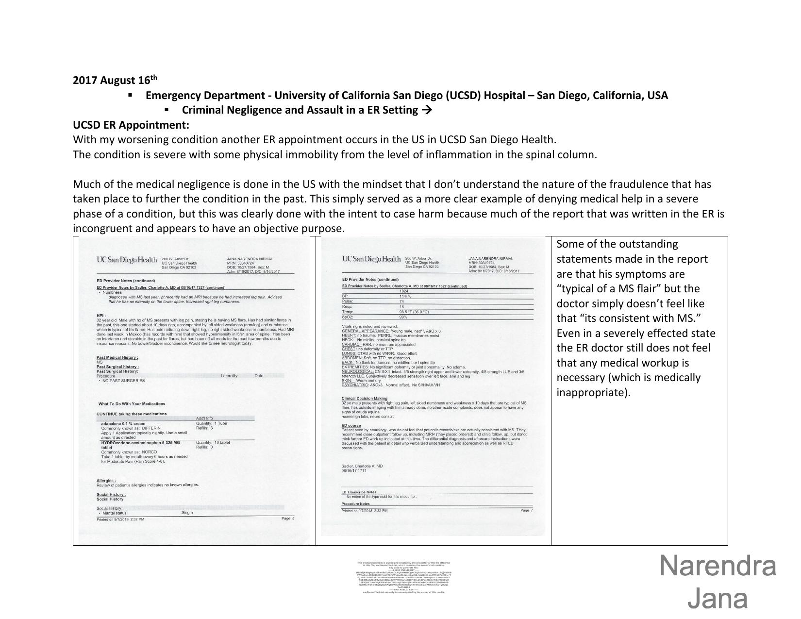 Falsified Discharge Summary