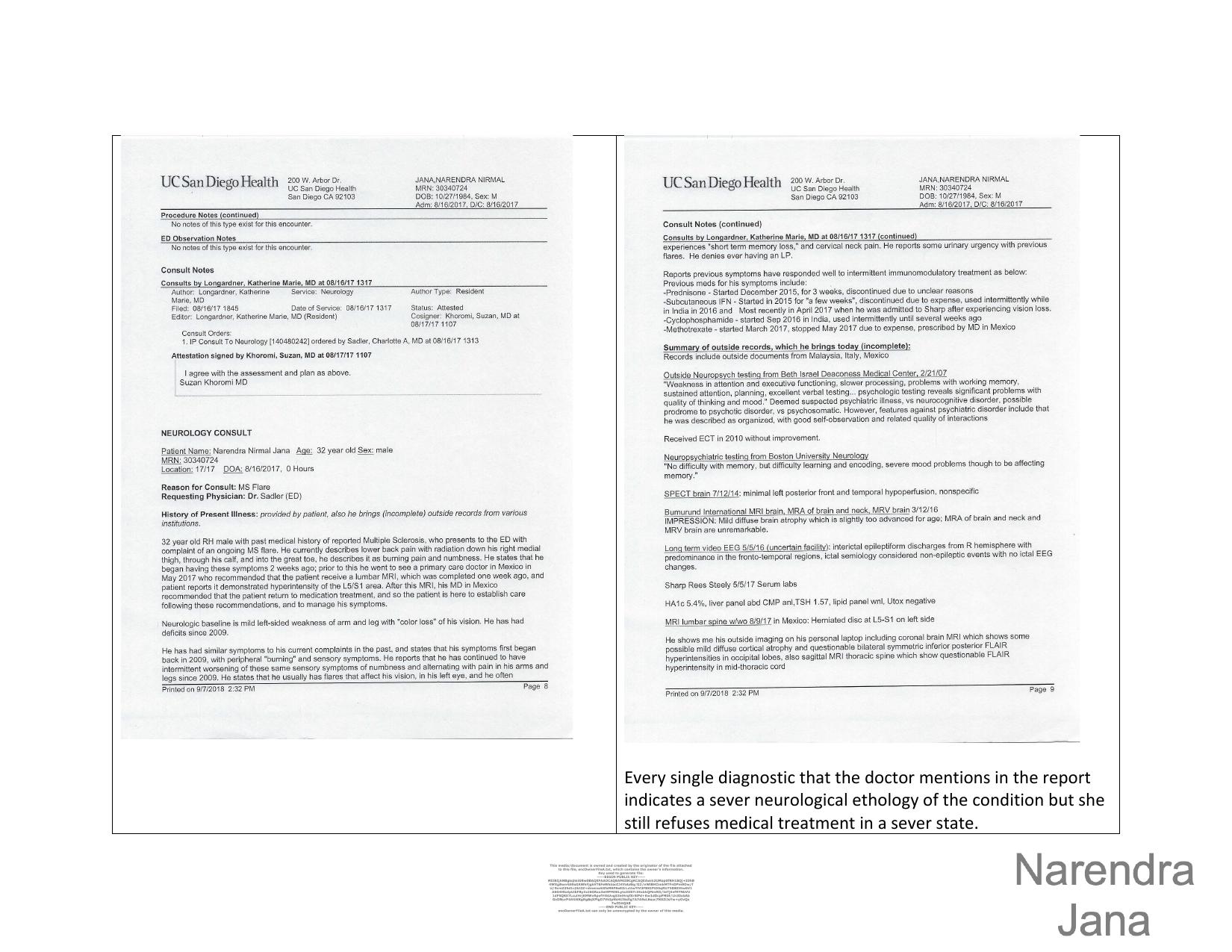 Falsified Discharge Summary