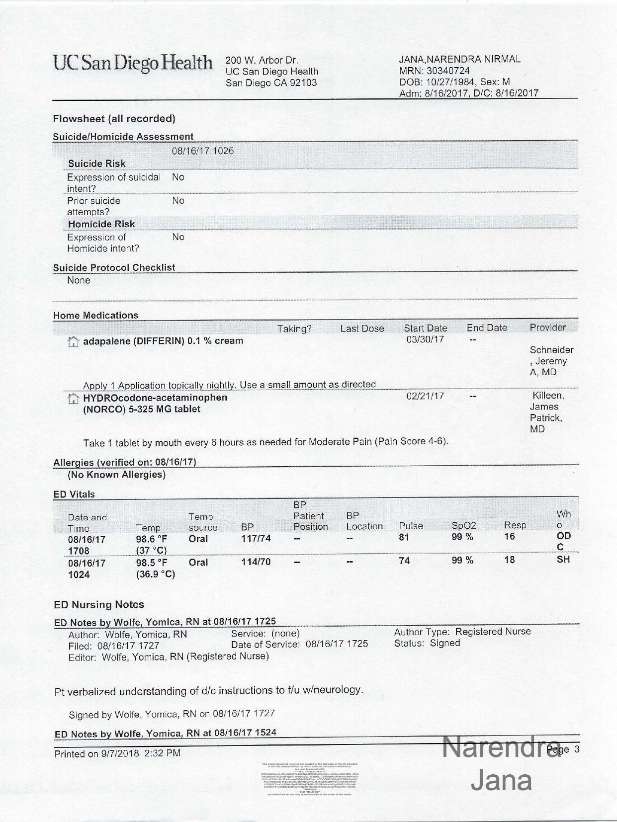 Falsified Discharge Summary