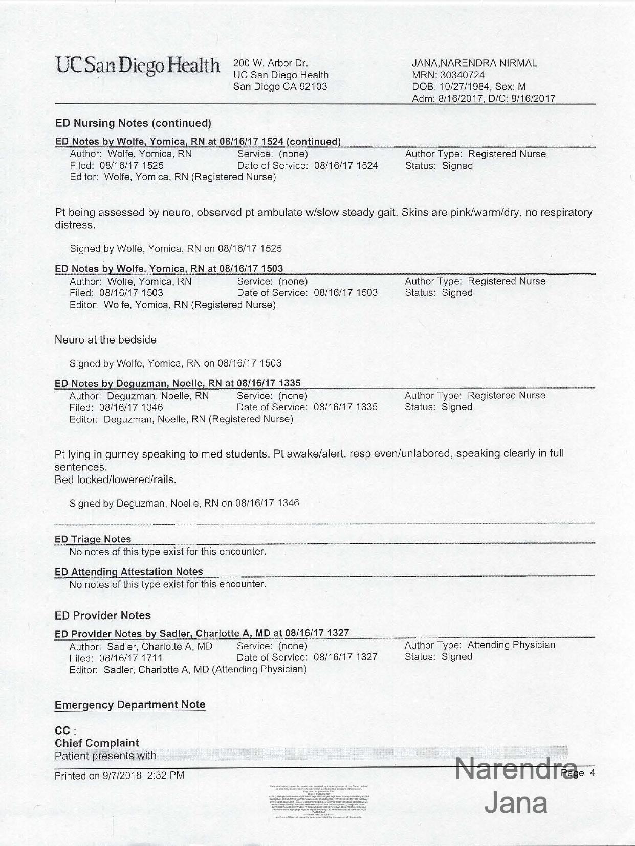 Falsified Discharge Summary