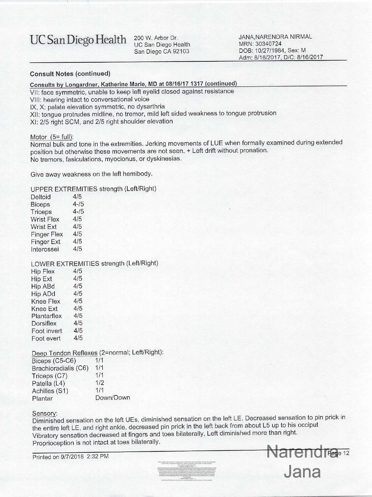 Falsified Discharge Summary