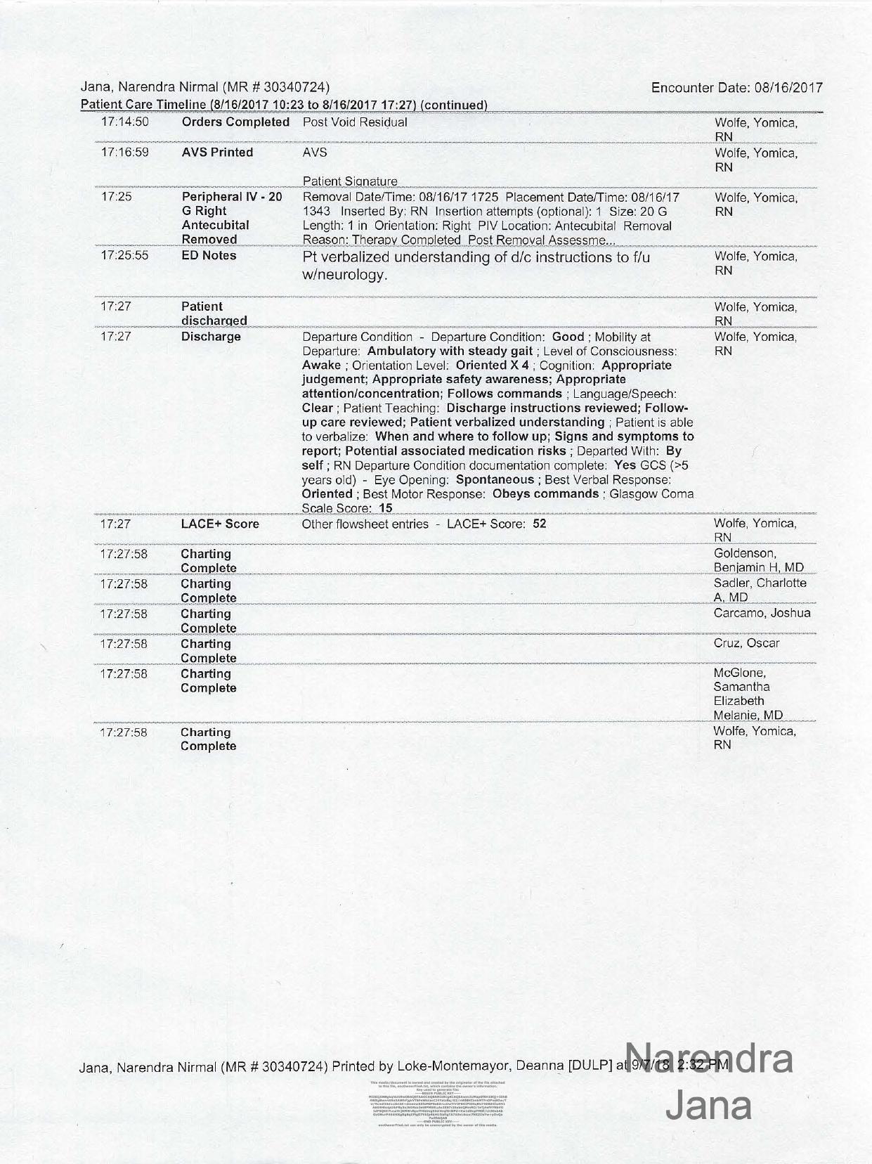 Falsified Discharge Summary