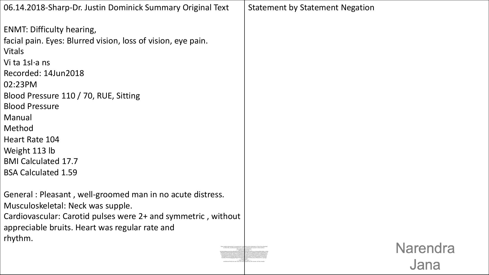 Falsified Discharge Summary